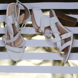 Liliana white chunky heel Sz 9